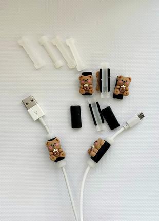 Защитные чехлы силиконовые для зарядного кабеля USB в виде мил...