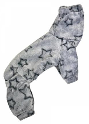 Осінній махровий костюм для собак Dogs Bomba D-174 зірки сірий