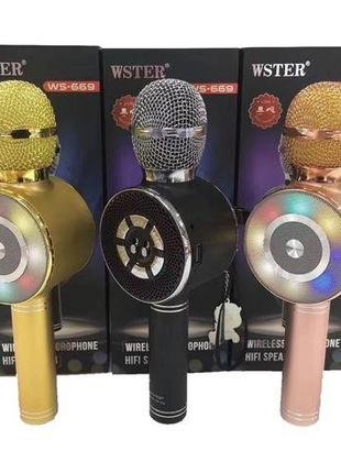 Караоке-мікрофон Wster WS-669 бездротовий мікрофон із вбудован...