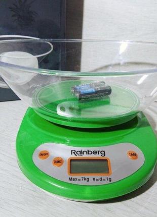 Кухонные электронные весы с чашей Rainberg RB-02 7кг