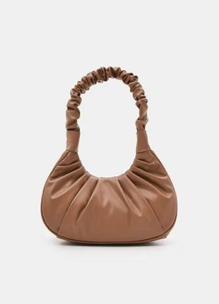 Женская стильная сумка багет цвет коричневый