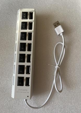 USB-хаб на 7 в 1 з роз'ємом USB, 2.0