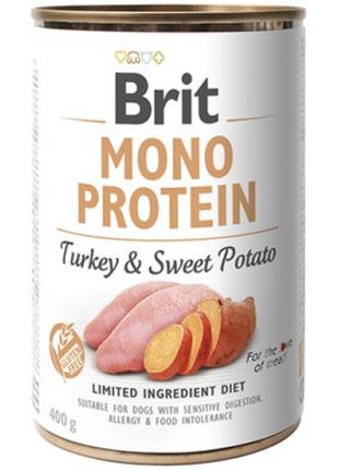Консервы для собак Brit Mono Protein с индейкой и бататом 400 ...