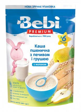 Детская каша Bebi Premium молочная пшеничная +6 мес. 200 г (86...