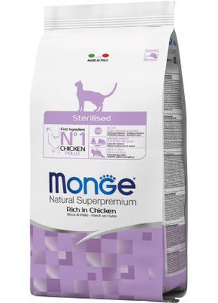 Сухой корм для кошек Monge Cat Sterilised со вкусом курицы и л...