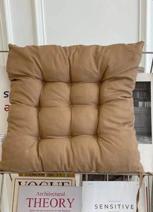 Подушка на стул/кресло коричневая, новая
