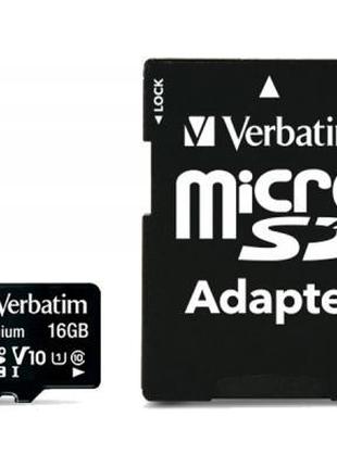 Карта памяти Verbatim 16GB microSDHC class 10 (MDAVR-10/G)