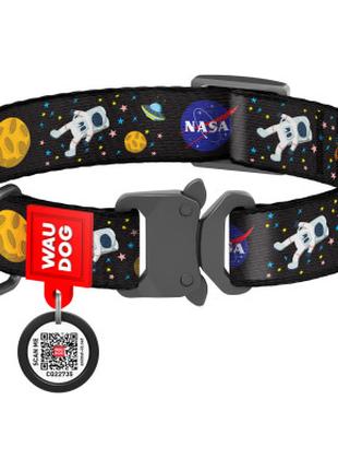 Нашийник для тварин WAUDOG Nylon з QR-паспортом NASA металева ...