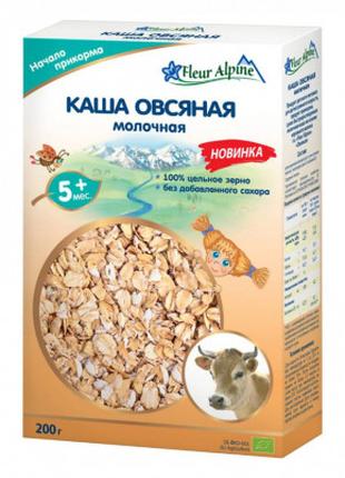 Детская каша Fleur Alpine молочная Organic Овсяная 200 г (4006...