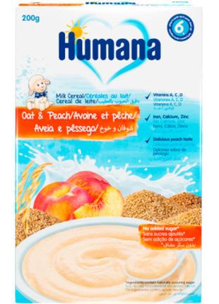 Детская каша Humana молочная овсяная с персиком 200 г (4031244...