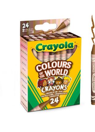 Карандаши цветные Crayola Colours of the World восковые 24 шт ...