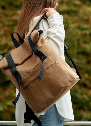 Женский городской рюкзак роллтоп Sambag RollTop Milton тканевы...