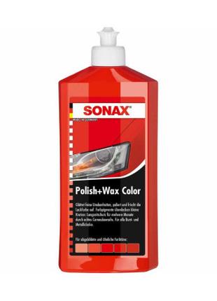 Автополироль Sonax Polish Wax Color NanoPro red 250мл (296441)