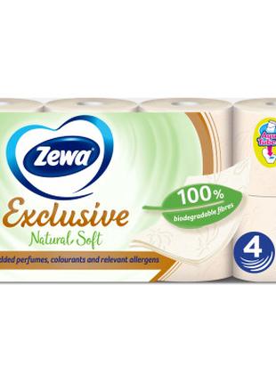 Туалетная бумага Zewa Exclusive Natural Soft 4 слоя 8 рулонов ...