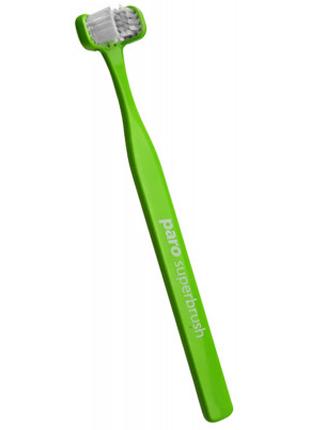 Зубна щітка Paro Swiss Superbrush тристороння салатова (761045...