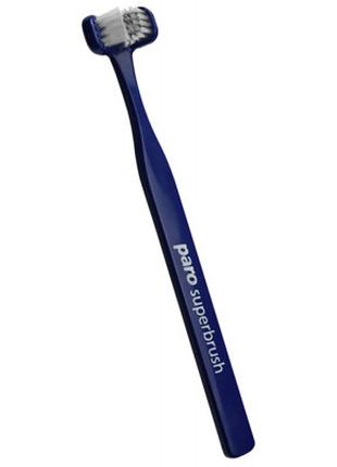 Зубная щетка Paro Swiss Superbrush трехсторонняя синяя (761045...