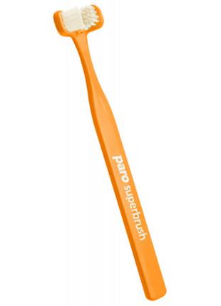 Зубна щітка Paro Swiss Superbrush тристороння жовтогаряча
(761...