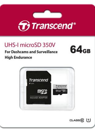 Карта памяти Transcend 64GB microSDXC class 10 UHS-I U1 High E...
