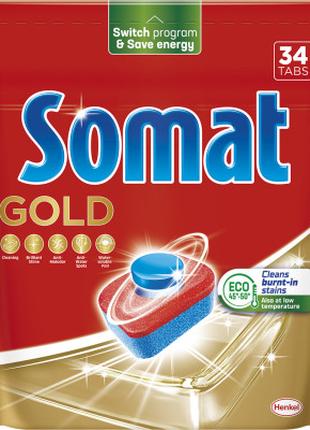 Таблетки для посудомоечных машин Somat Gold 34 шт.
(9000101577...