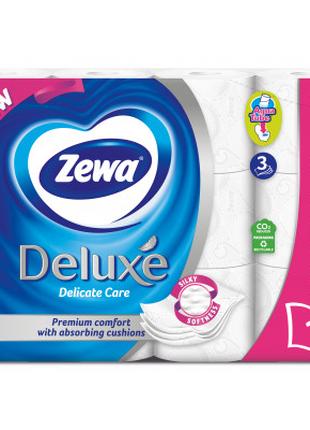 Туалетная бумага Zewa Deluxe белая 3 слоя 12 рулонов (73225409...