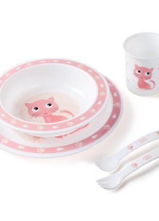 Набор детской посуды Canpol babies Cute Animals Котик Розовый ...