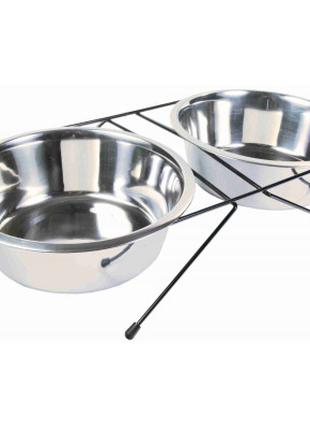 Посуда для собак Trixie низкая подставка с мисками 2.8 л/24 см...
