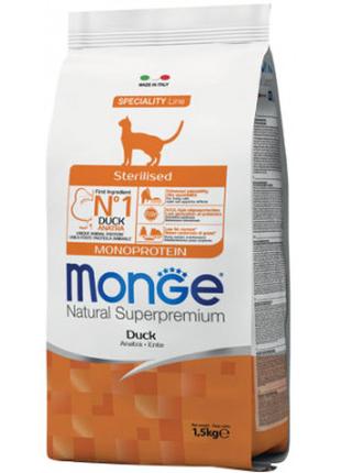 Сухой корм для кошек Monge Cat Sterilised с уткой 1.5 кг (8009...