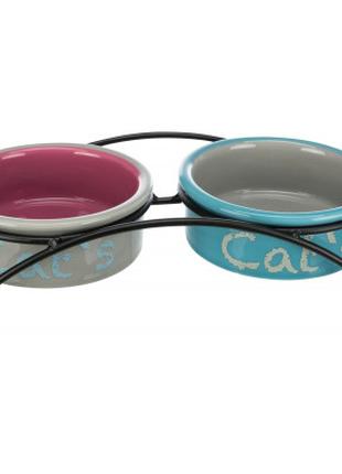 Посуда для кошек Trixie Eat on Feet подставка с мисками 300 мл...