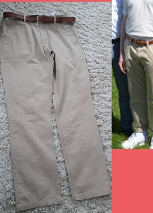 Стильные коттоновые бежевые штаны ,h&m,  p. l-xl