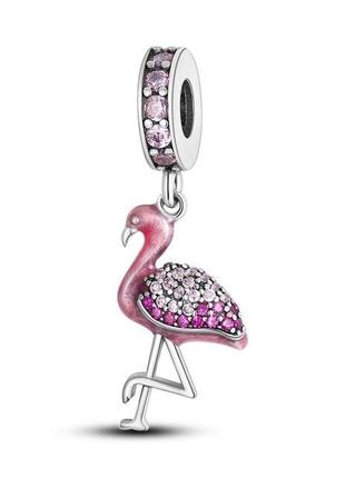 Шарм для браслета Pandora, Розовый фламинго
