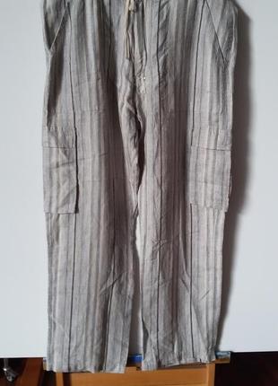 Классные летние льняные брюки карго parasuco(италия), размер w...