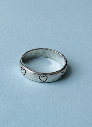 Кольцо серебро 925 проба посеребрение кольцо с сердцем