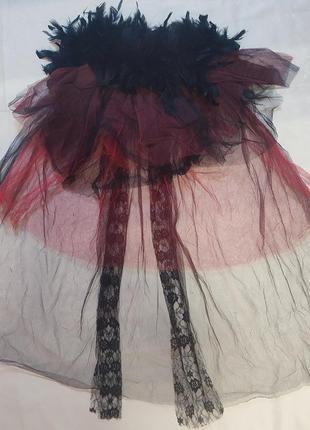 Карнавальная маскарадная юбка с перьями мулен руж канкан кабар...