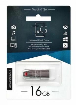 Накопичувач USB Flash Drive T&G; 16gb Chrome 115 Колір Сталеви...