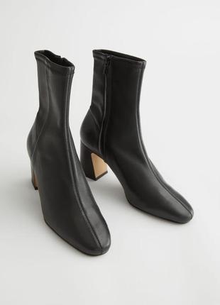 Черевики &amp; other stories almond toe leather sock boots / 36