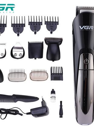 Машинка для стрижки волос с насадками 6в1 VGR12 триммер: для н...