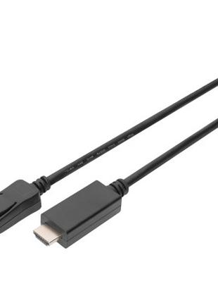 Кабель мультимедийный DisplayPort to HDMI 2.0m UHD 4K, M/M typ...