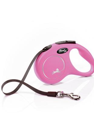 Поводок для собак Flexi New Classic S лента 5 м (розовый) (400...