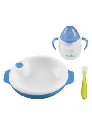 Набор детской посуды Nuvita 6м+ Голубой 3 предмета (NV1491Blue)