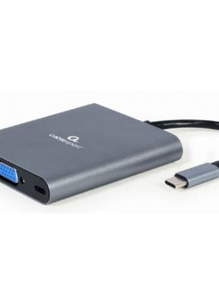 Концентратор Cablexpert USB-C 6-in-1 (Hub3.1/HDMI/VGA/PD/card-...