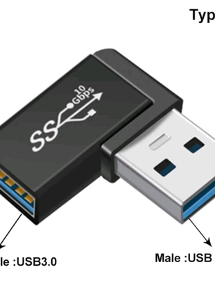 Адаптер угловой с USB to USB 90°, Организации, Поворот на 90°