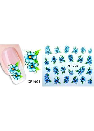 Наклейки для ногтей "цветочки" xf1006