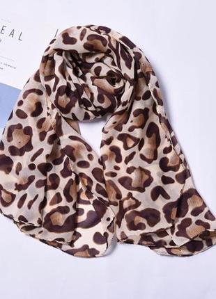 Шарф леопардовый - размер шарфа 160*50см, шифон