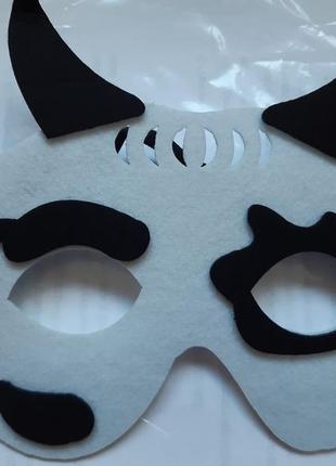 Дитяча карнавальна маска "корова" - розмір 14*16см, текстиль, ...