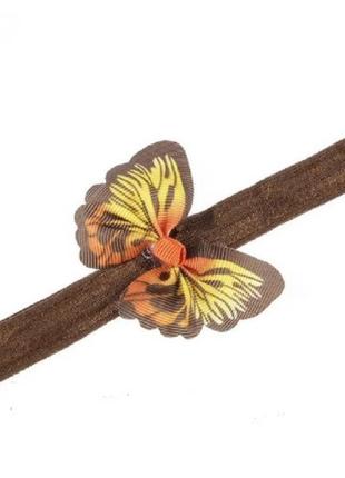 Детская повязка коричневая - бабочка 8*5см, окружность 34-50см