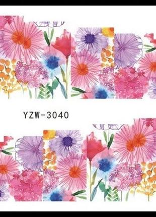Наклейки для ногтей "цветочки" yzw-3040