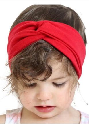Красная детская повязка-бандана - окружность 40-50см