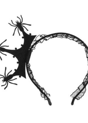 Обруч на хэллоуин "пауки на короне" - размер паука 4*3см, для ...