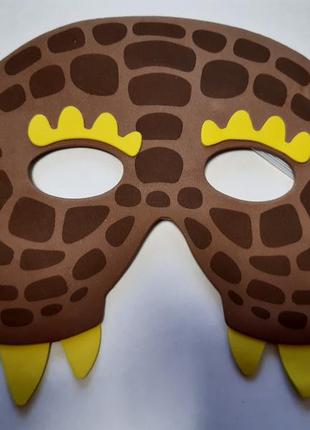 Детская карнавальная маска коричневая - размер 13*17см, пена