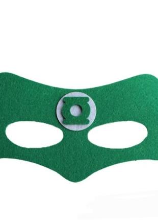 Маска детская зеленая, размер маски 16*9см